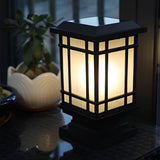 Modern Black Outdoor Solar Fence Post Lights Waterproof 3 Color Step Dimming Exterior Lamp