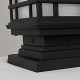 Modern Black Outdoor Solar Fence Post Lights Waterproof 3 Color Step Dimming Exterior Lamp