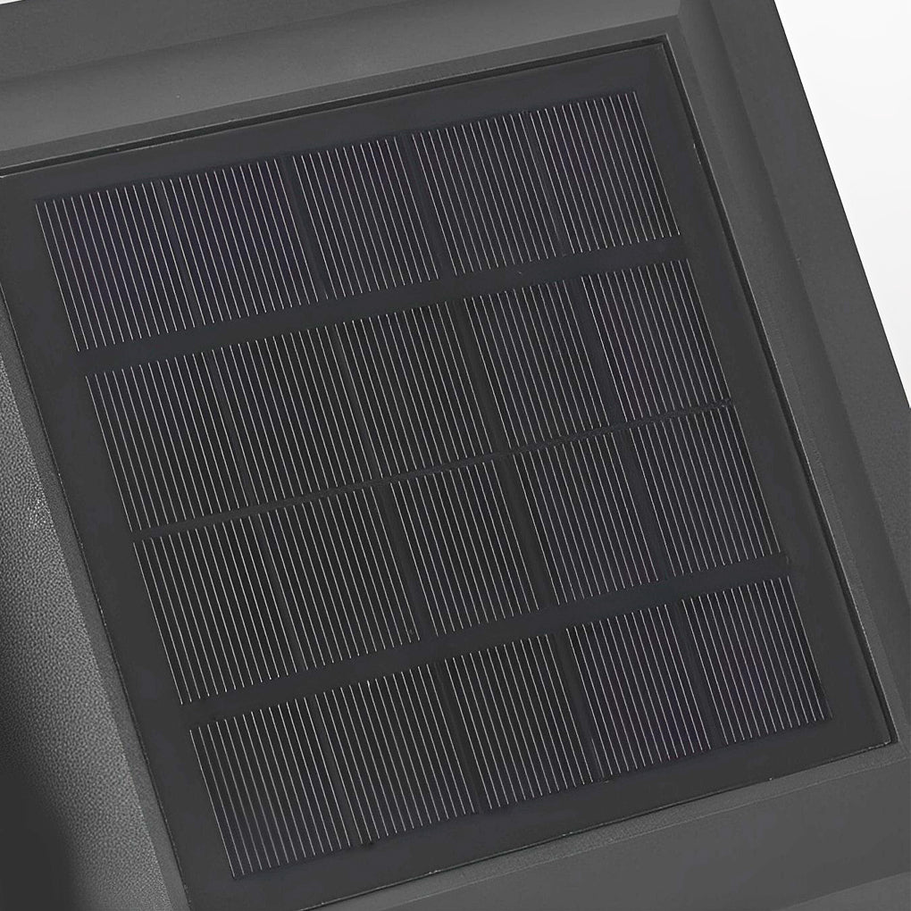 Modern Black Outdoor Solar Fence Post Lights Waterproof 3 Color Step Dimming Exterior Lamp
