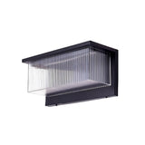 Modern Black Outdoor Solar Wall Light Waterproof Rectangular Acrylic Exterior Sconce
