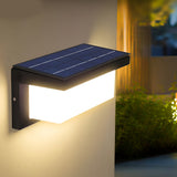 Modern Black Outdoor Solar Wall Sconce Rectangle Waterproof LED Induction Motion Sensor Security Light