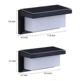 Modern Black Outdoor Solar Wall Sconce Rectangle Waterproof LED Induction Motion Sensor Security Light