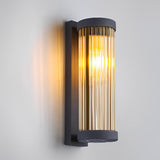 Modern Black Outdoor Solar Wall Sconce Waterproof Glass LED Exterior Light for Garden