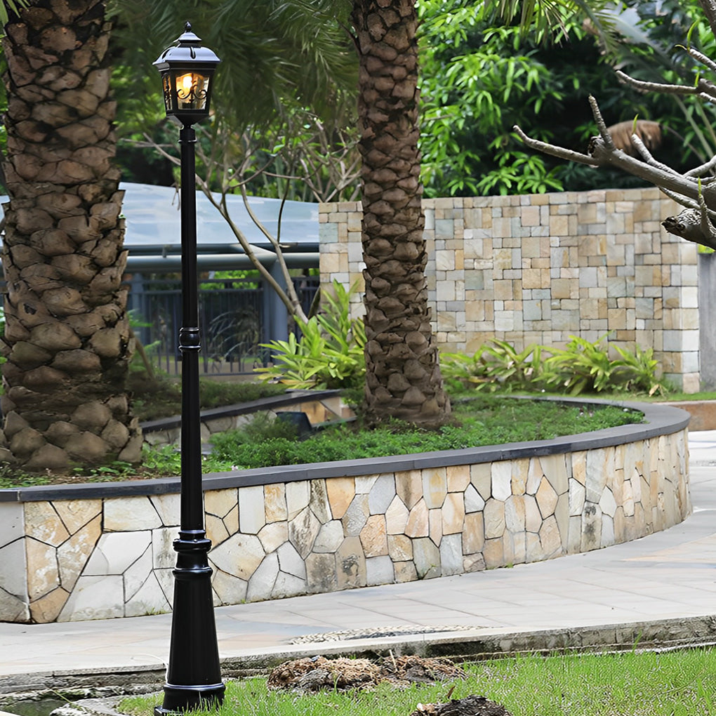 Modern Black Outdoor Street Light Waterproof LED Post Lamp for Garden and Lawn