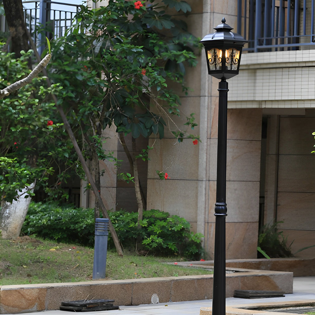 Modern Black Outdoor Street Light Waterproof LED Post Lamp for Garden and Lawn