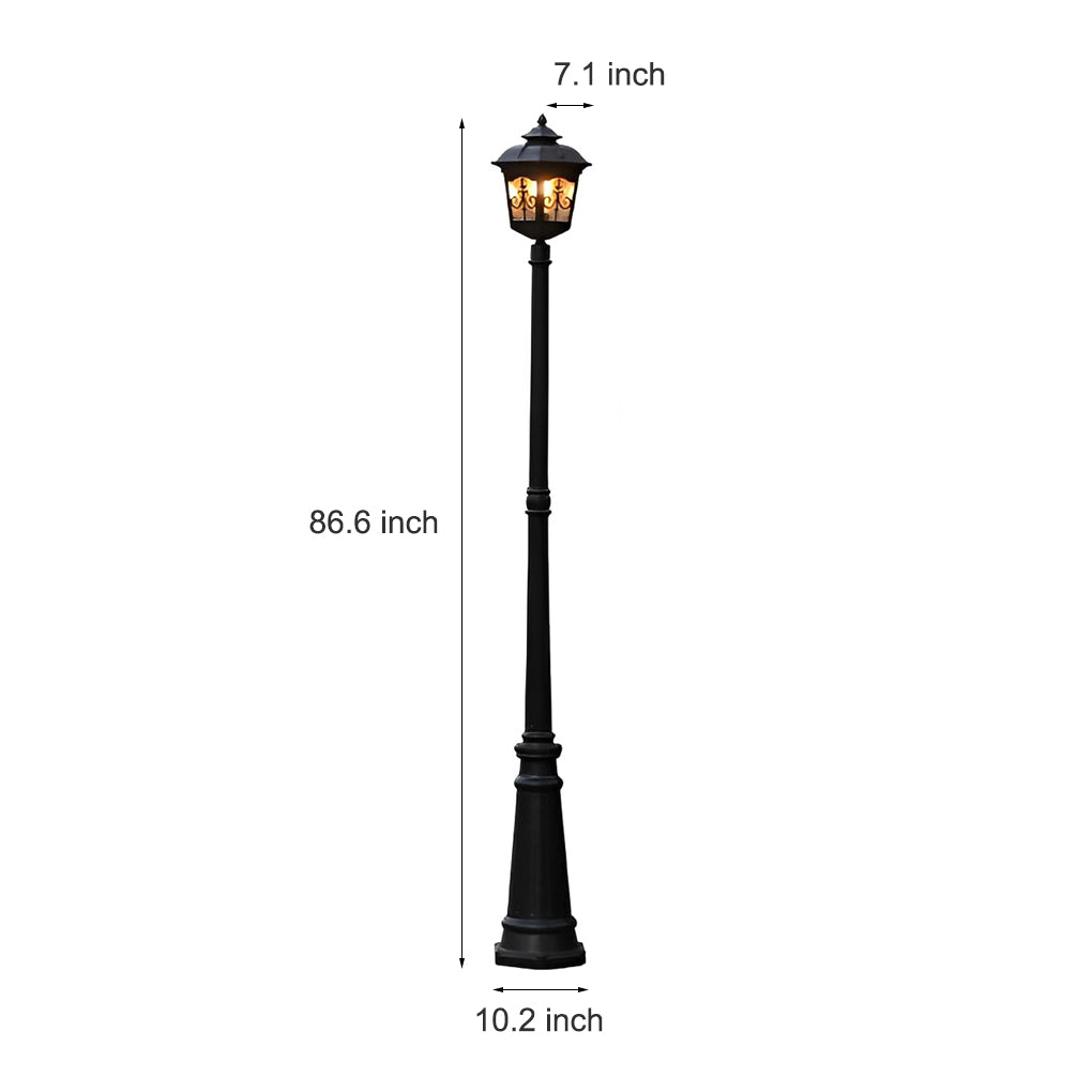 Modern Black Outdoor Street Light Waterproof LED Post Lamp for Garden and Lawn