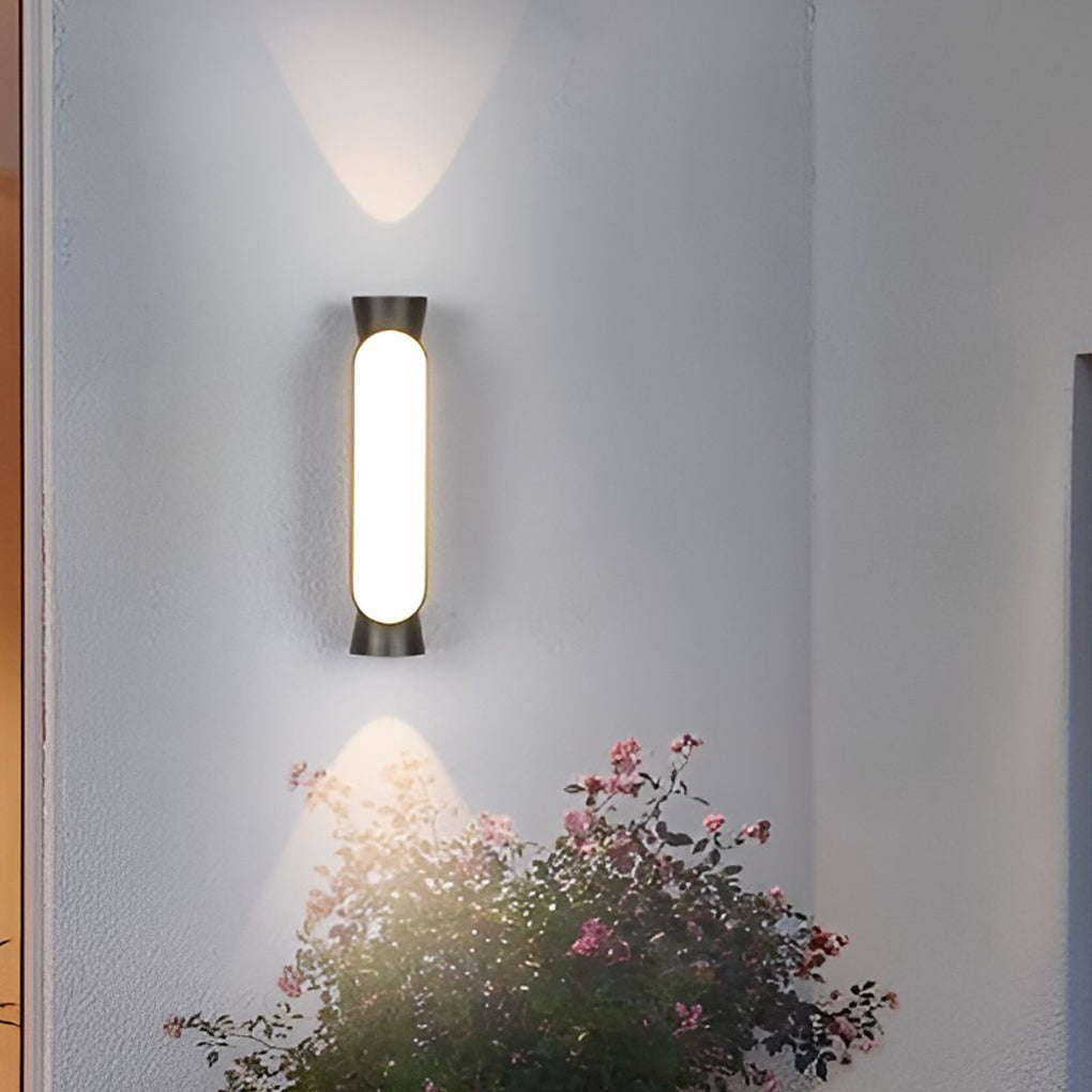 Modern Black Outdoor Wall Sconce IP65 Waterproof LED Up and Down Exterior Aluminum Light Fixture