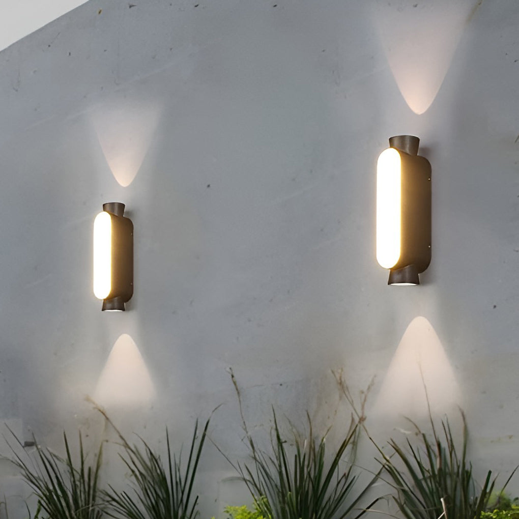Modern Black Outdoor Wall Sconce IP65 Waterproof LED Up and Down Exterior Aluminum Light Fixture