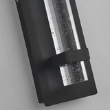 Modern Black Outdoor Wall Sconce with Bubble Glass Shade Waterproof LED Exterior Lighting