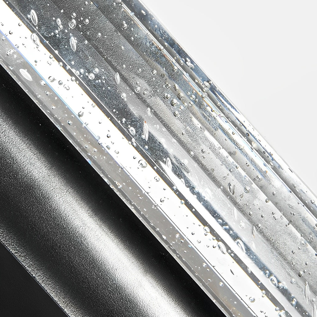 Modern Black Outdoor Wall Sconce with Bubble Glass Shade Waterproof LED Exterior Lighting