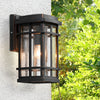 Modern Black Outdoor Wall Sconce with Bubble Glass Shade Waterproof Porch Lighting