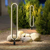 Modern Black Oval Ring LED Landscape Light Waterproof Solar Powered Outdoor Pathway Lamp
