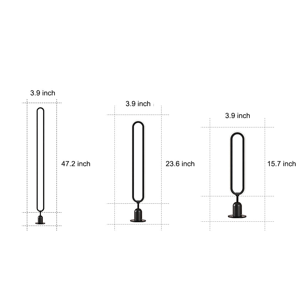 Modern Black Oval Ring LED Landscape Light Waterproof Solar Powered Outdoor Pathway Lamp