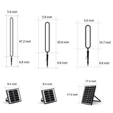 Modern Black Oval Ring LED Landscape Light Waterproof Solar Powered Outdoor Pathway Lamp