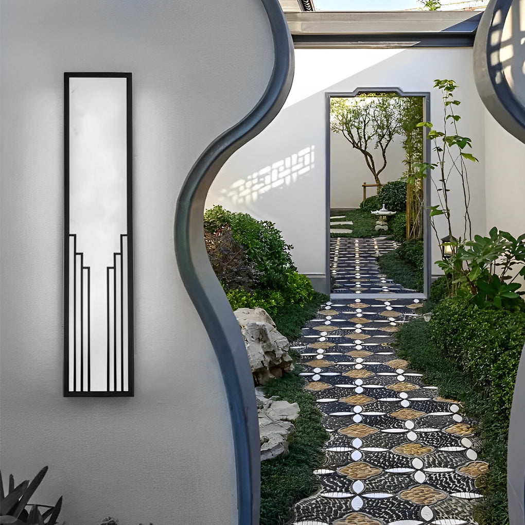 Modern Black Rectangular LED Outdoor Wall Sconce Waterproof IP65 Exterior Light for Porch and Villa