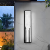 Modern Black Rectangular LED Outdoor Wall Sconce Waterproof IP65 Exterior Light for Porch and Villa