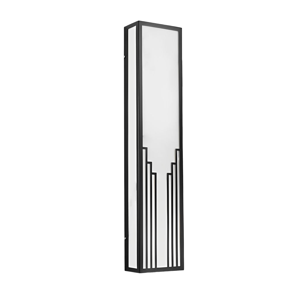 Modern Black Rectangular LED Outdoor Wall Sconce Waterproof IP65 Exterior Light for Porch and Villa