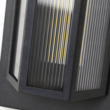 Modern Black Rectangular LED Outdoor Wall Sconce with Acrylic Shade Waterproof Exterior Lighting for Porch
