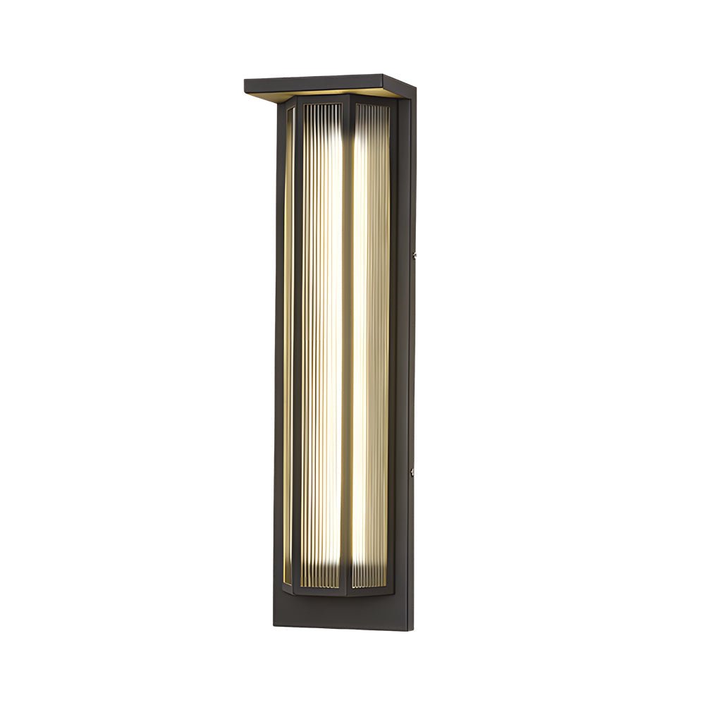 Modern Black Rectangular LED Outdoor Wall Sconce with Acrylic Shade Waterproof Exterior Lighting for Porch