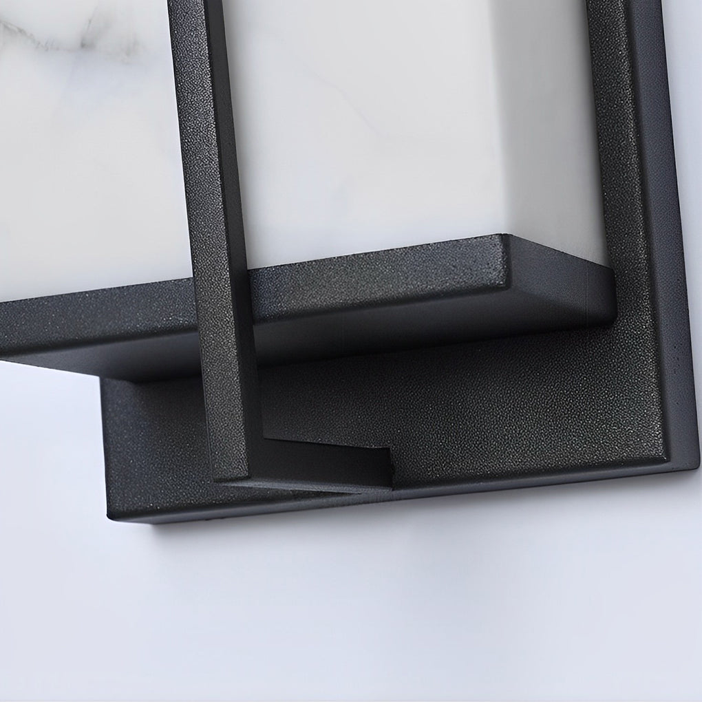 Modern Black Resin Outdoor LED Wall Sconce Waterproof Exterior Light for Balcony Garden