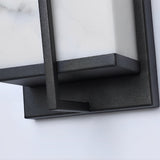 Modern Black Resin Outdoor LED Wall Sconce Waterproof Exterior Light for Balcony Garden