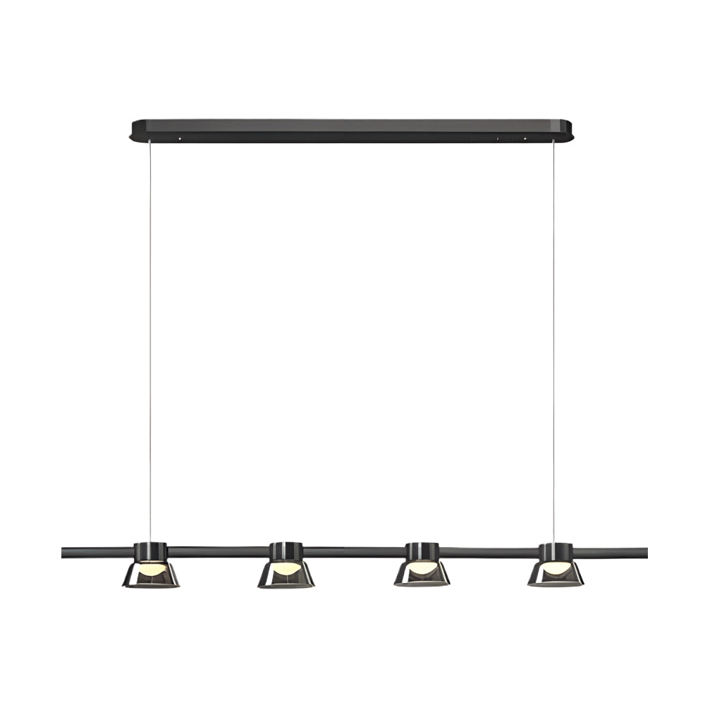 Modern Black Ring LED Pendant Light with Smoke Gray Glass Shades and Integrated Dimmable Lighting