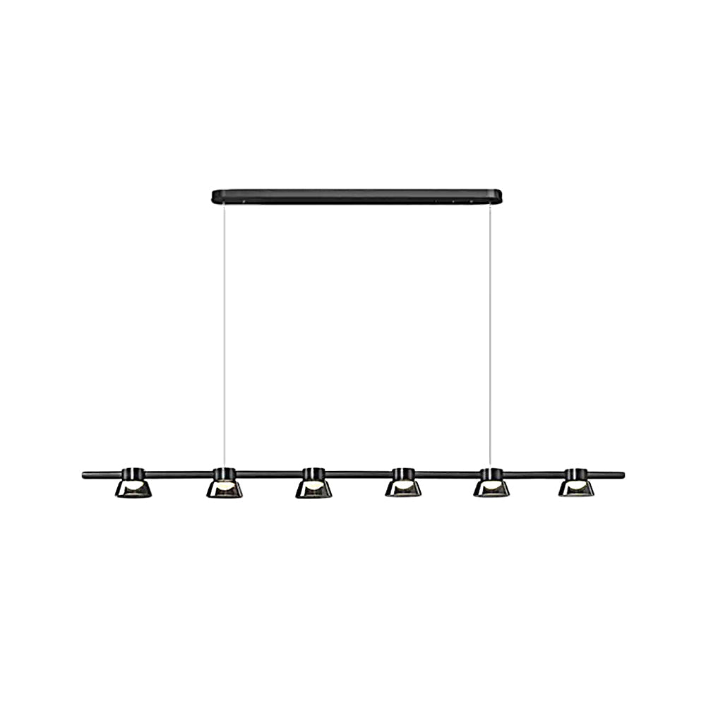 Modern Black Ring LED Pendant Light with Smoke Gray Glass Shades and Integrated Dimmable Lighting
