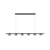 Modern Black Ring LED Pendant Light with Smoke Gray Glass Shades and Integrated Dimmable Lighting