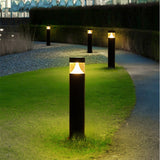 Modern Black Round Aluminum Outdoor Post Lamp Waterproof LED Landscape Light for Garden