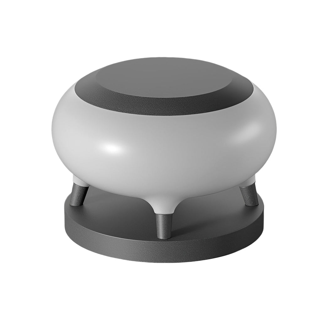 Modern Black Round Drum LED Solar Fence Post Lights Waterproof Outdoor Garden Deck Cap Lighting