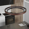 Modern Black Round LED Pendant Light Minimalist Three Color Dimmable Chandelier for Living Dining Room