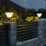 Modern Black Round Solar LED Post Light Outdoor Waterproof Pier Lamp for Fence and Deck