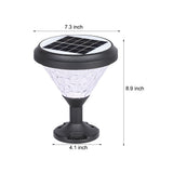 Modern Black Round Solar LED Post Light Outdoor Waterproof Pier Lamp for Fence and Deck