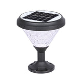 Modern Black Round Solar LED Post Light Outdoor Waterproof Pier Lamp for Fence and Deck