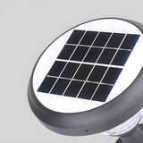 Modern Black Round Solar LED Post Light Outdoor Waterproof Pier Lamp for Fence and Deck