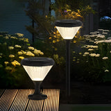 Modern Black Round Solar Powered Outdoor LED Garden Lights for Post Wall and Lawn