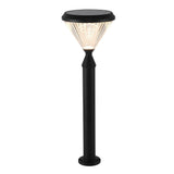 Modern Black Round Solar Powered Outdoor LED Garden Lights for Post Wall and Lawn