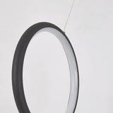 Modern Black Round Tube Pendant Light Minimalist PMMA LED Strip Chandelier