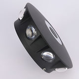 Modern Black Round Waterproof LED Wall Sconce Outdoor Decorative Flower Pattern Washer Light