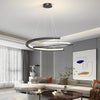 Modern Black Semi Circular LED Chandelier with 3 Step Dimming for Dining and Living Rooms