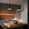 Modern Black Semicircular Glass Pendant Light Industrial Bowl Chandelier for Dining Room