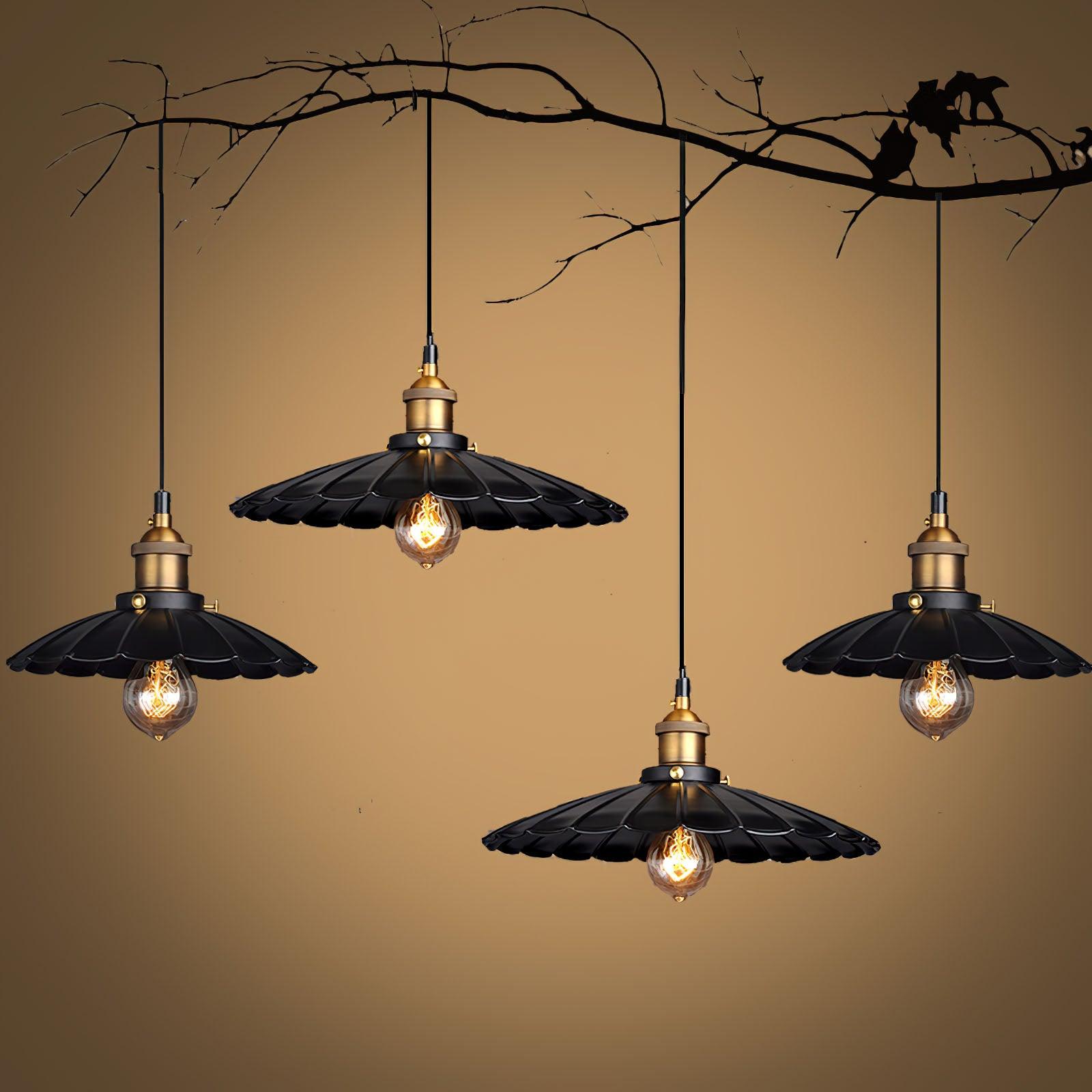 Modern Black Skirt Pendant Light Iron Hanging Lamp for Kitchen and Dining Room