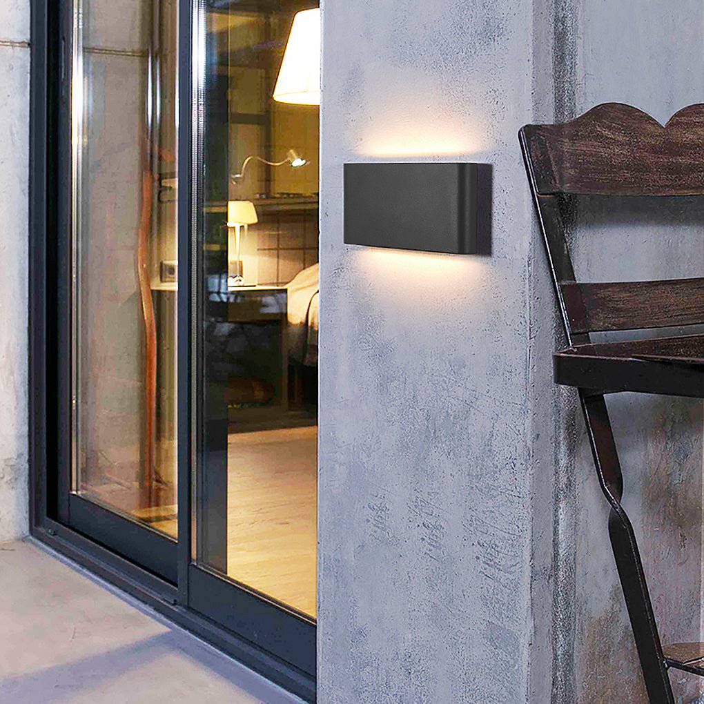 Modern Black Slim Outdoor LED Wall Sconce Waterproof Up Down Exterior Porch Light