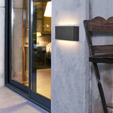 Modern Black Slim Outdoor LED Wall Sconce Waterproof Up Down Exterior Porch Light