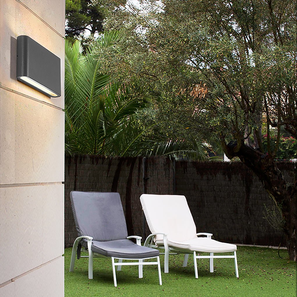 Modern Black Slim Outdoor LED Wall Sconce Waterproof Up Down Exterior Porch Light