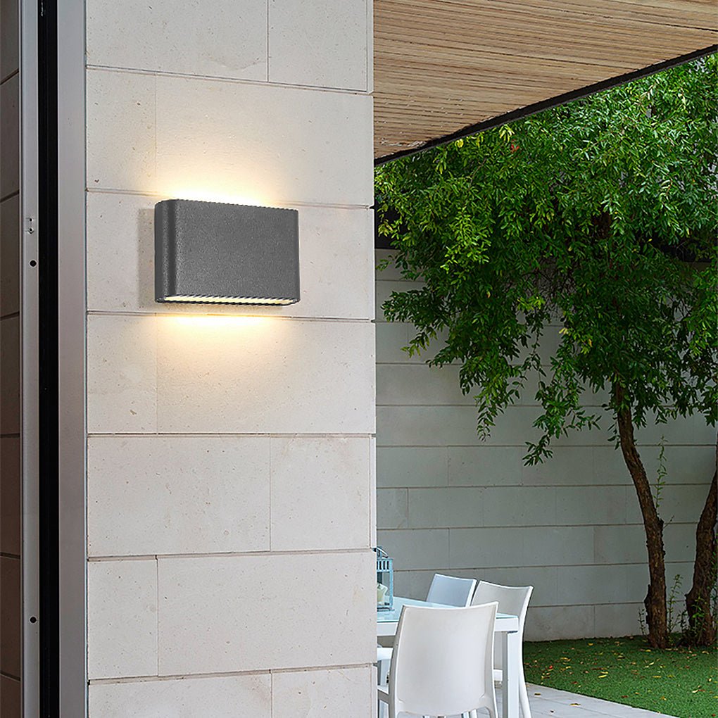 Modern Black Slim Outdoor LED Wall Sconce Waterproof Up Down Exterior Porch Light