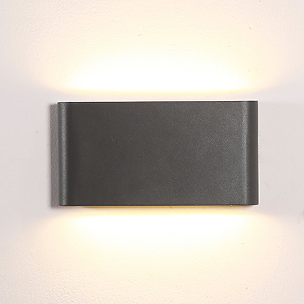 Modern Black Slim Outdoor LED Wall Sconce Waterproof Up Down Exterior Porch Light