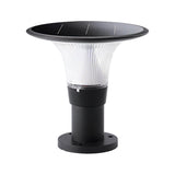 Modern Black Solar Fence Post Light Waterproof Round LED Outdoor Pillar Lamp for Garden Yard