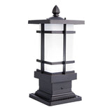 Modern Black Solar Fence Post Lights Waterproof Outdoor Garden Lantern with Remote Control Dimming