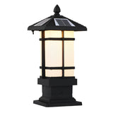 Modern Black Solar Fence Post Lights Waterproof Outdoor Garden Lantern with Remote Control Dimming